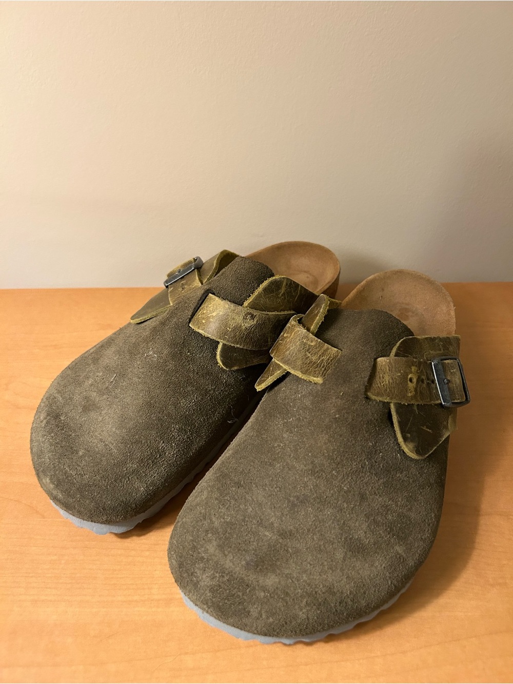 Birkenstock Boston Clogs Leather Suede Mule Slides